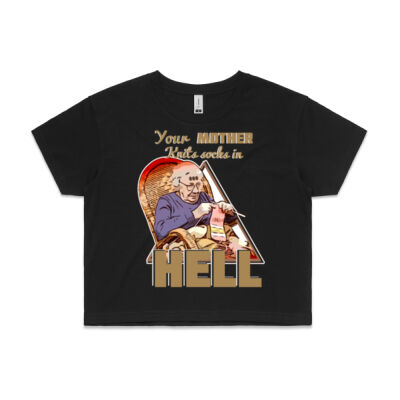Knits Sox in Hell Cropped Tshirt Thumbnail